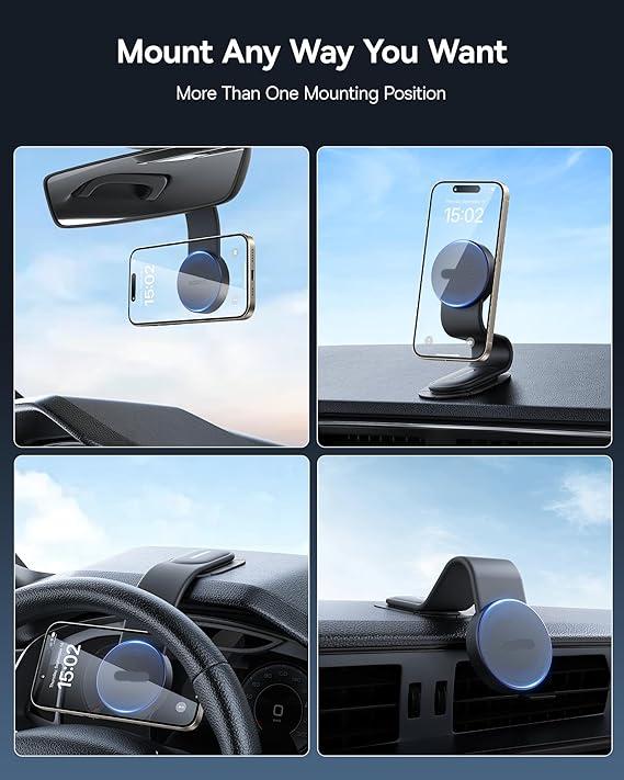 Magnetic car phone holder