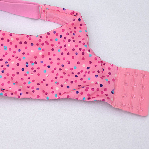Dot Print Glossy Wireless Bra