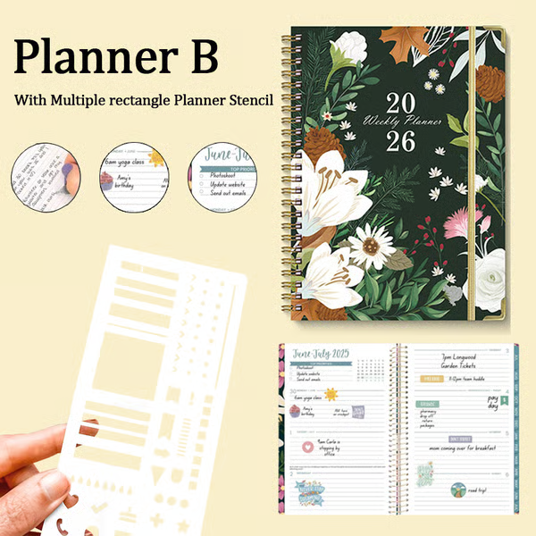 🔥Handmade Calendar Planner Stencil and 2026 Monthly Daily Weekly Study Planner
