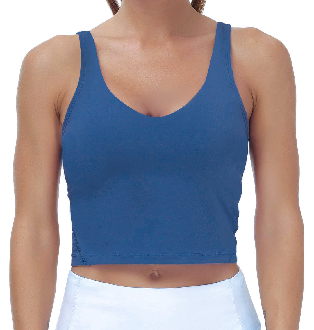 Women's Longline Sports Bra - Wirefree Padded Support Yoga Bras