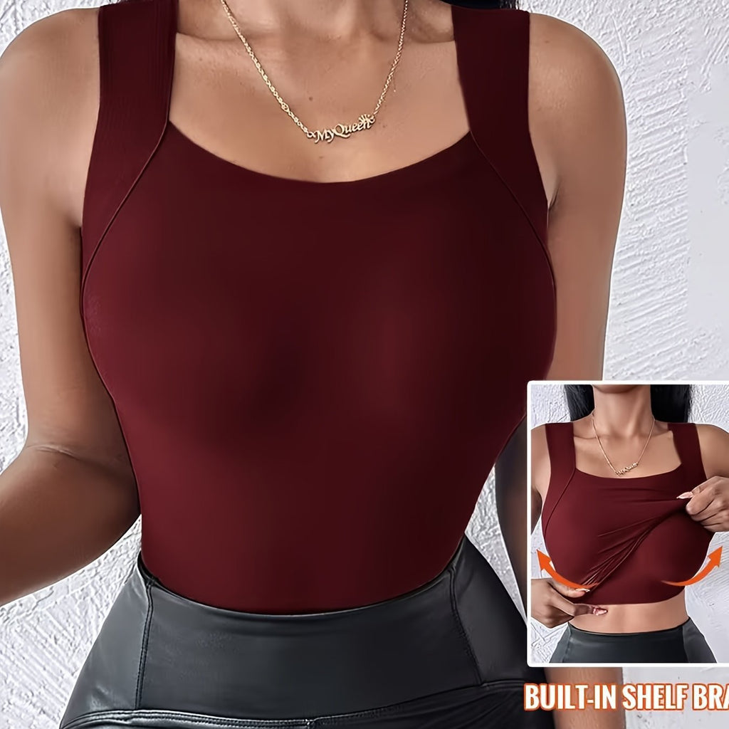 🔥Buy 1 get 1 free💐Women's U Neck Thermal Tank Tops with Built-In Bra