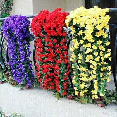 🌺🌷VIVID ARTIFICIAL HANGING ORCHID BUNCH