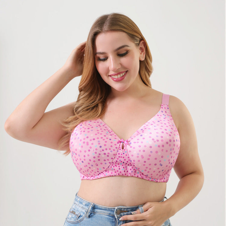 Dot Print Glossy Wireless Bra