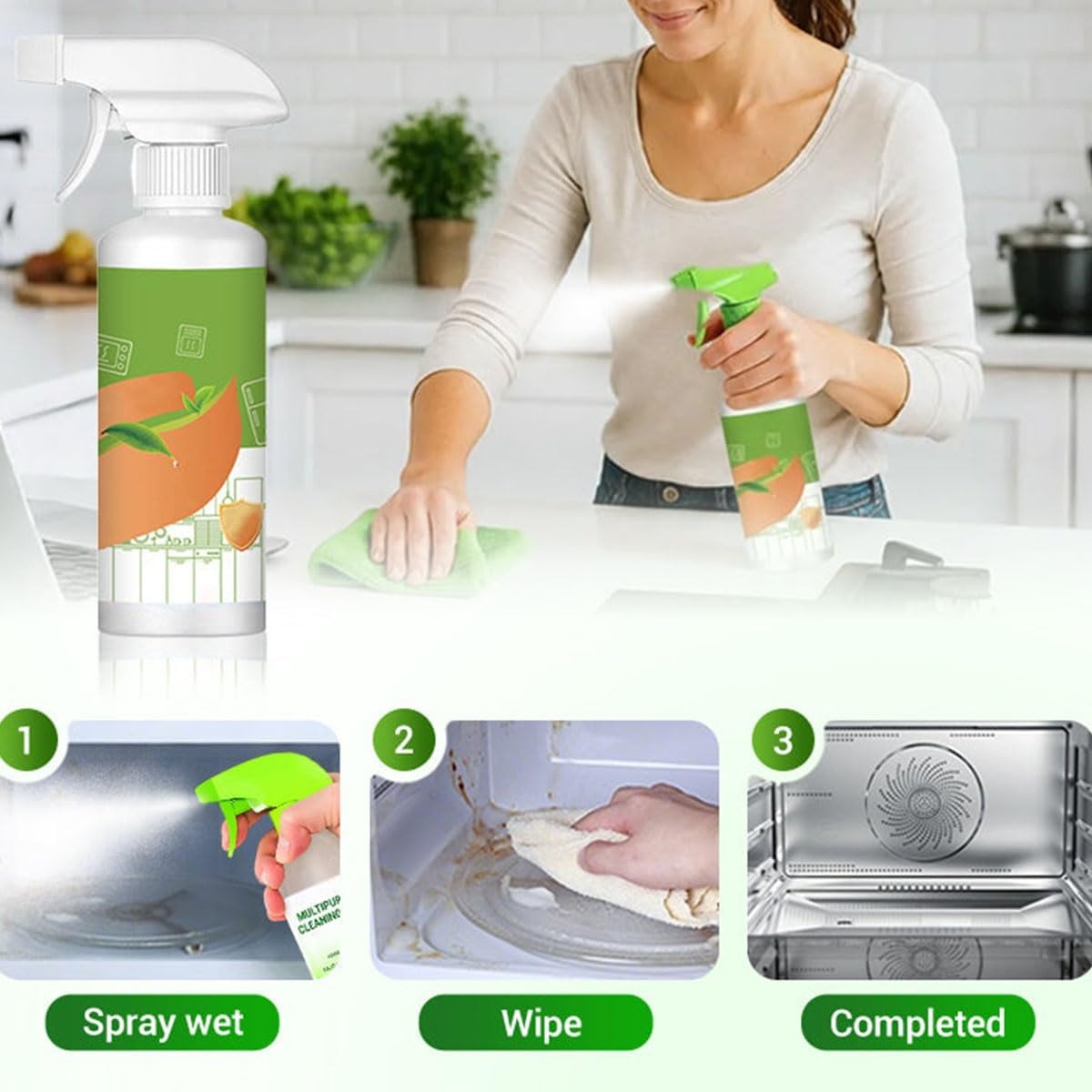 Electrolytic ion kitchen cleaning spray