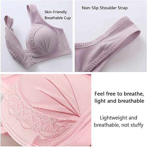 🎄Last day 75%OFF-2023 Front Button Breathable Skin-Friendly Cotton Bra
