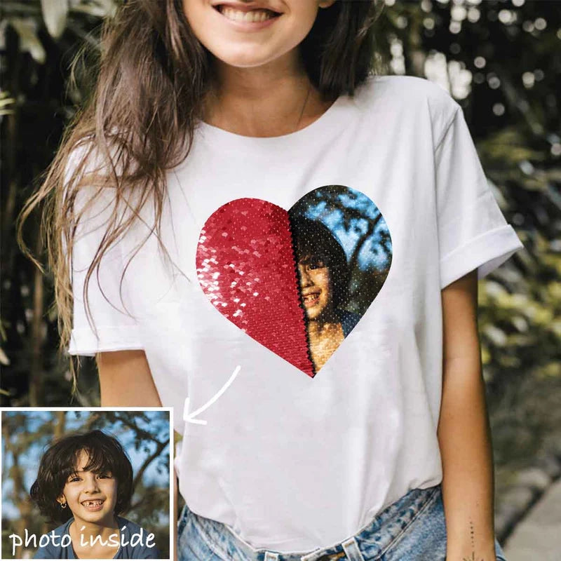 Custom Flip Sequin Hoodie (Heart)