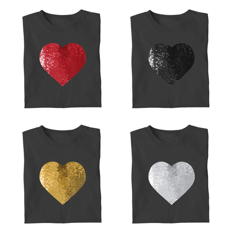 Custom Flip Sequin Hoodie (Heart)