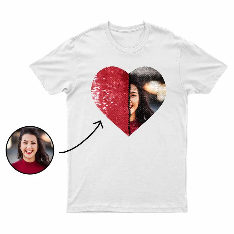Custom Flip Sequin Hoodie (Heart)