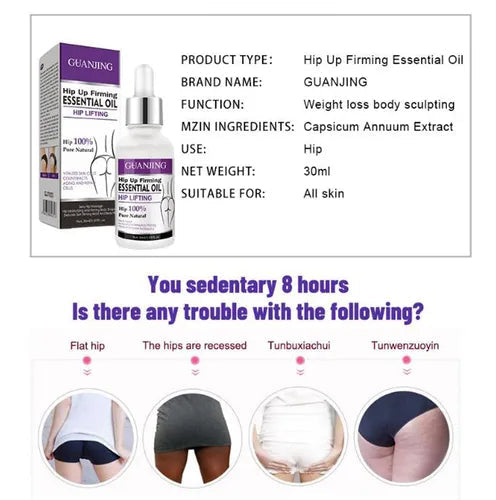 Organic essential oils for an instant butt lift