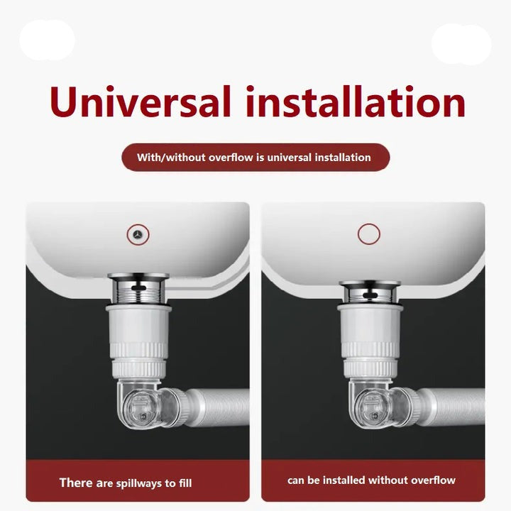 Sink Drain Flexible P-Trap with Anti-odor Check Valve