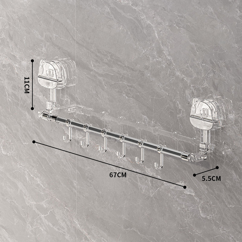 Telescopic suction cup towel rack without punching