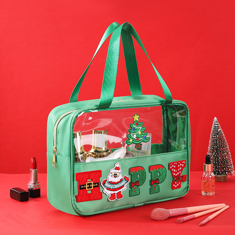Christmas Embroidered Travel Storage Bag