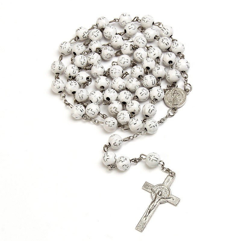Crucifixion Bead Necklace 8mm