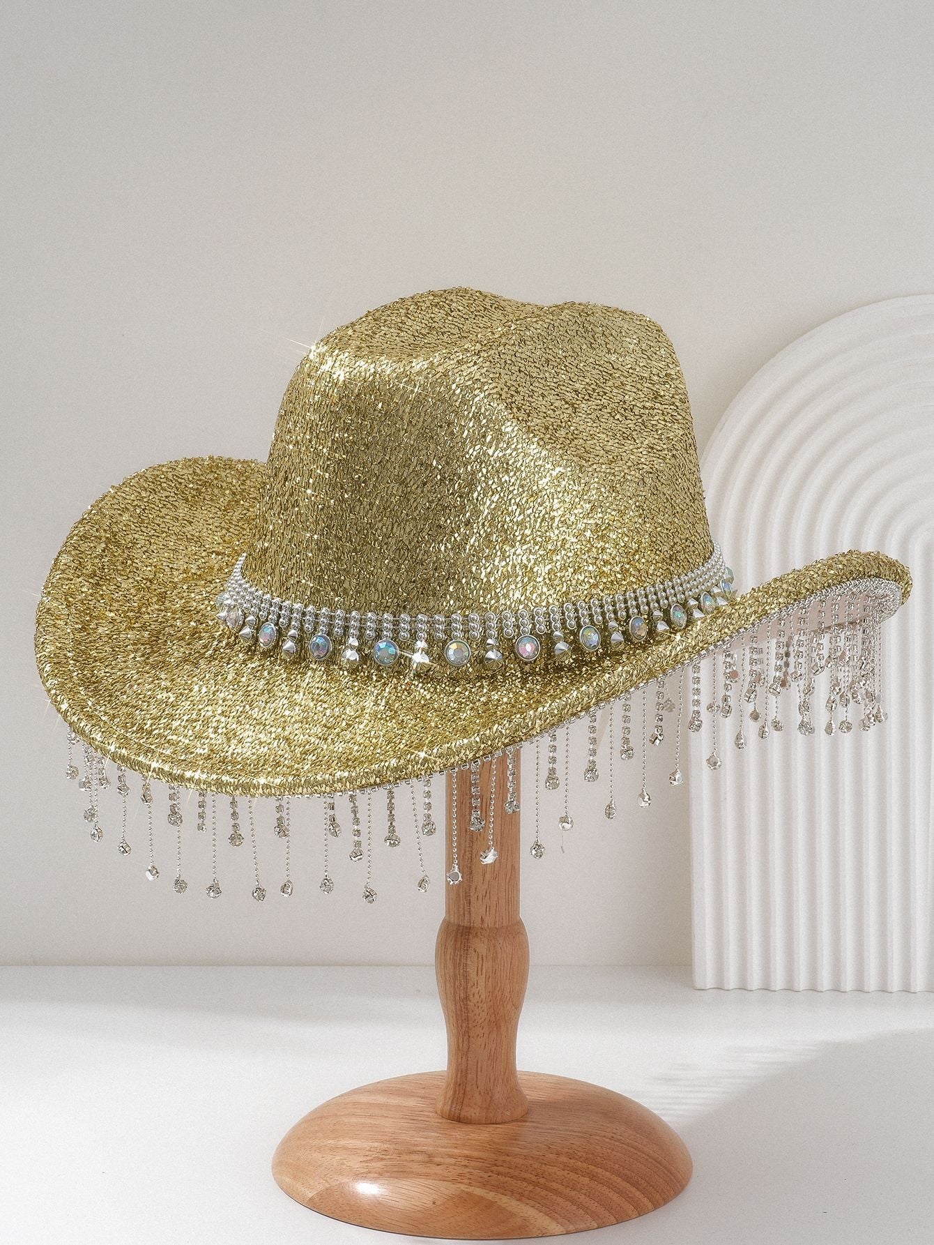 Shiny rhinestone hat