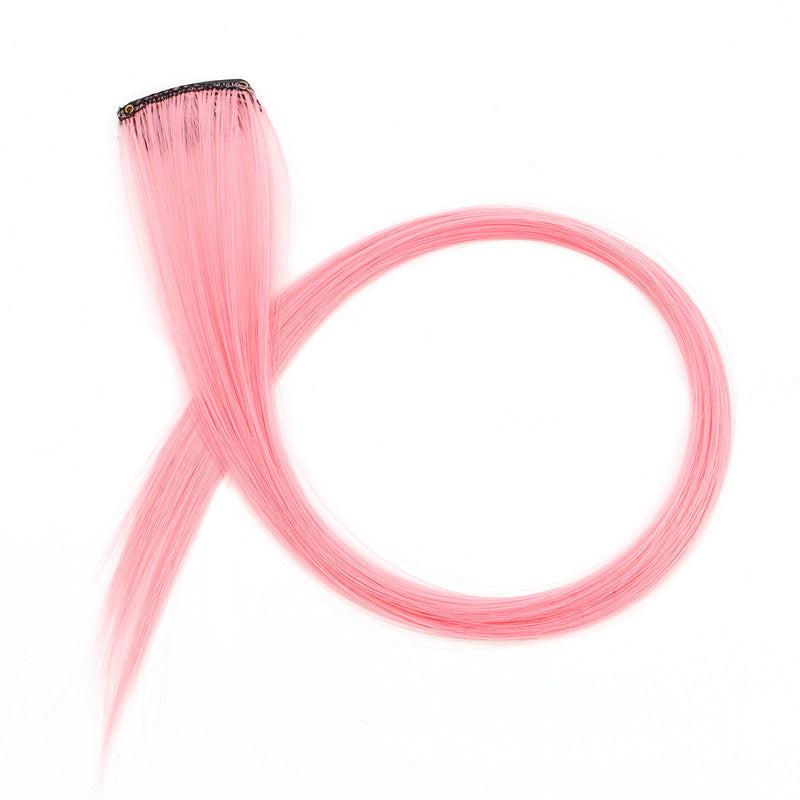Colored straight hair extension clips