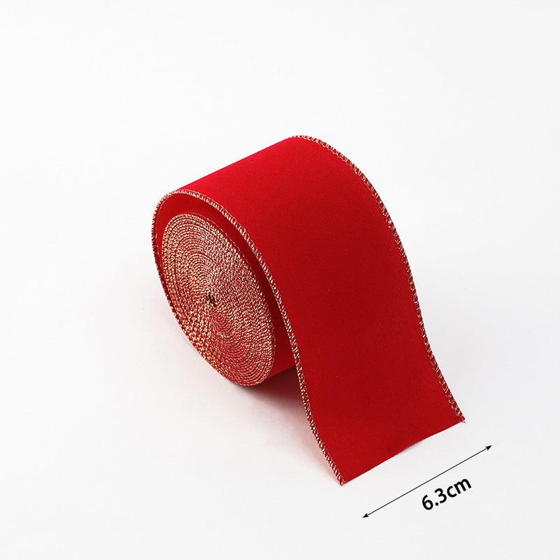 【2 meters long】Christmas ribbon flocking decoration