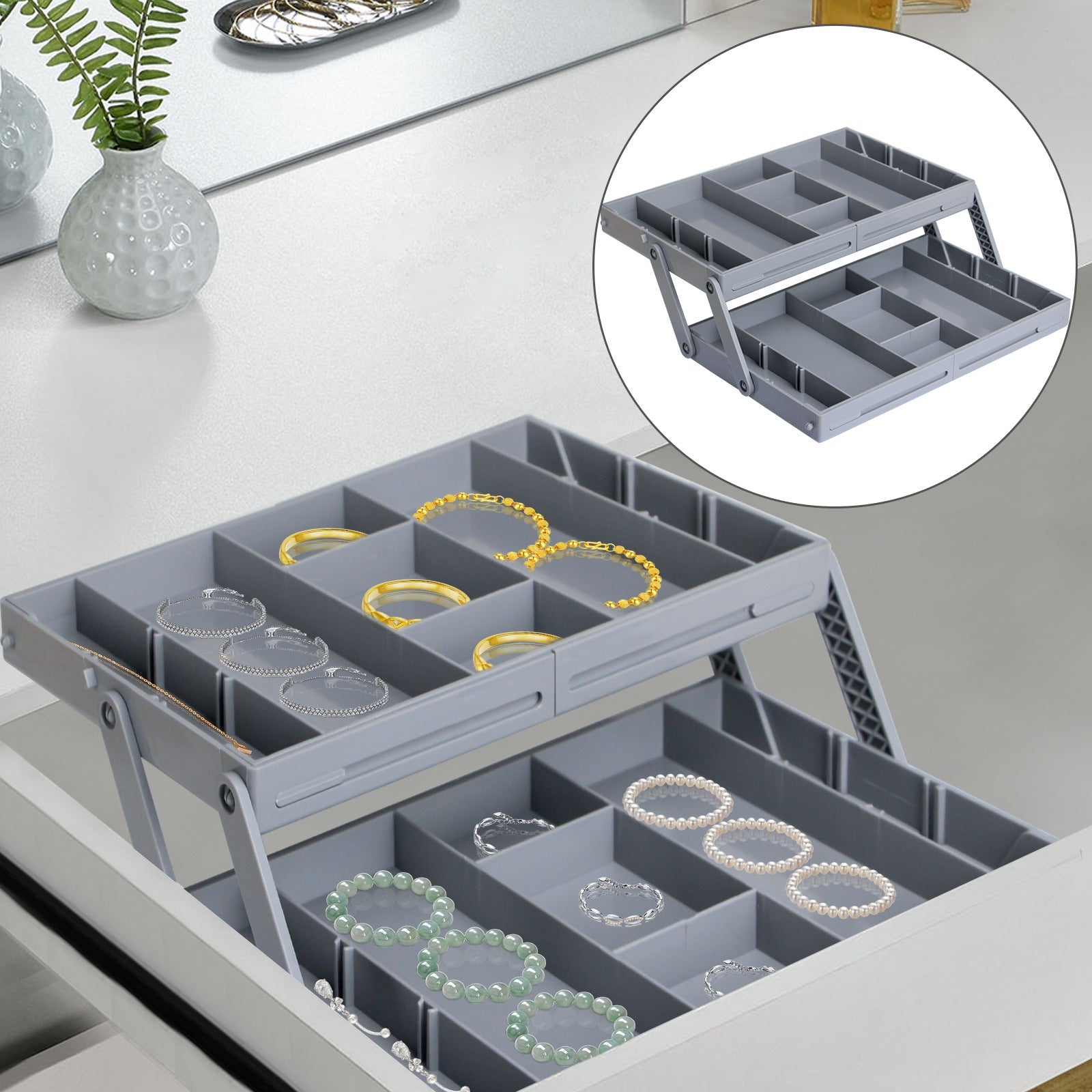 Single-layer multi-layer smart drawer organizer