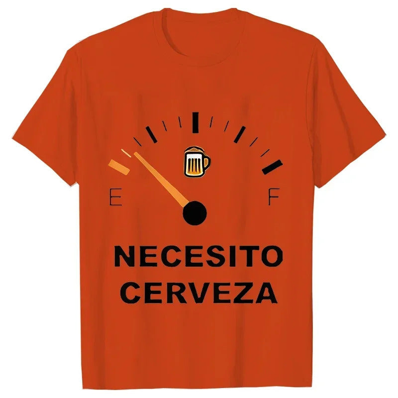 Men's Crew-Neck T-Shirt with Letter Pattern