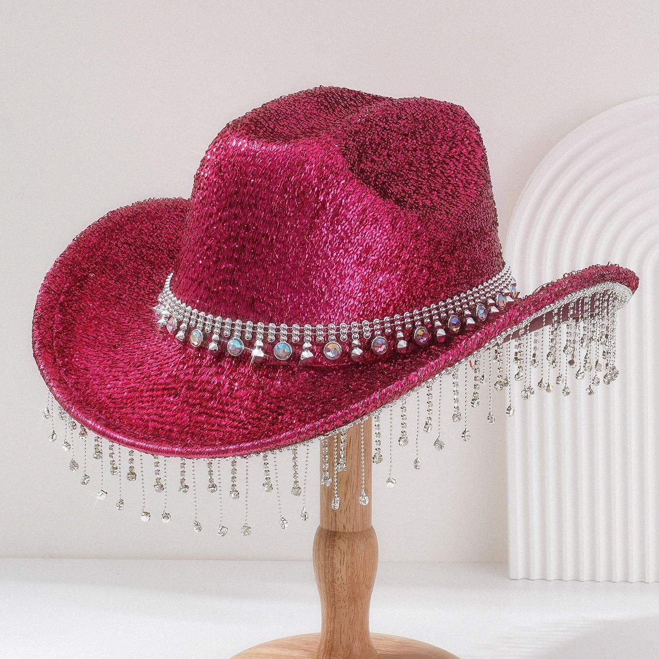 Shiny rhinestone hat