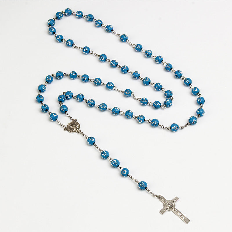 Crucifixion Bead Necklace 8mm