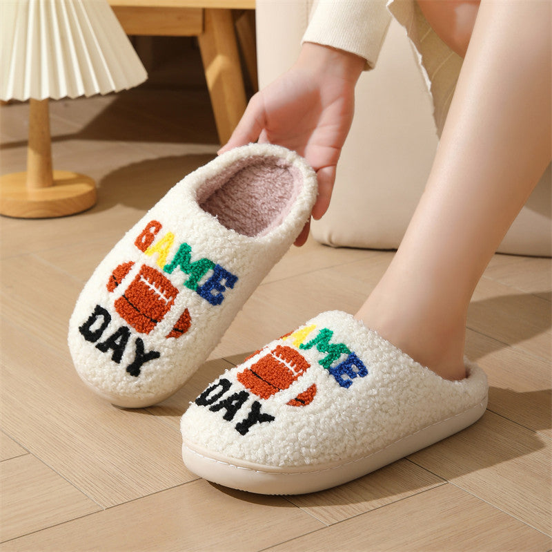 Custom-made fleece-lined warm cotton slippers