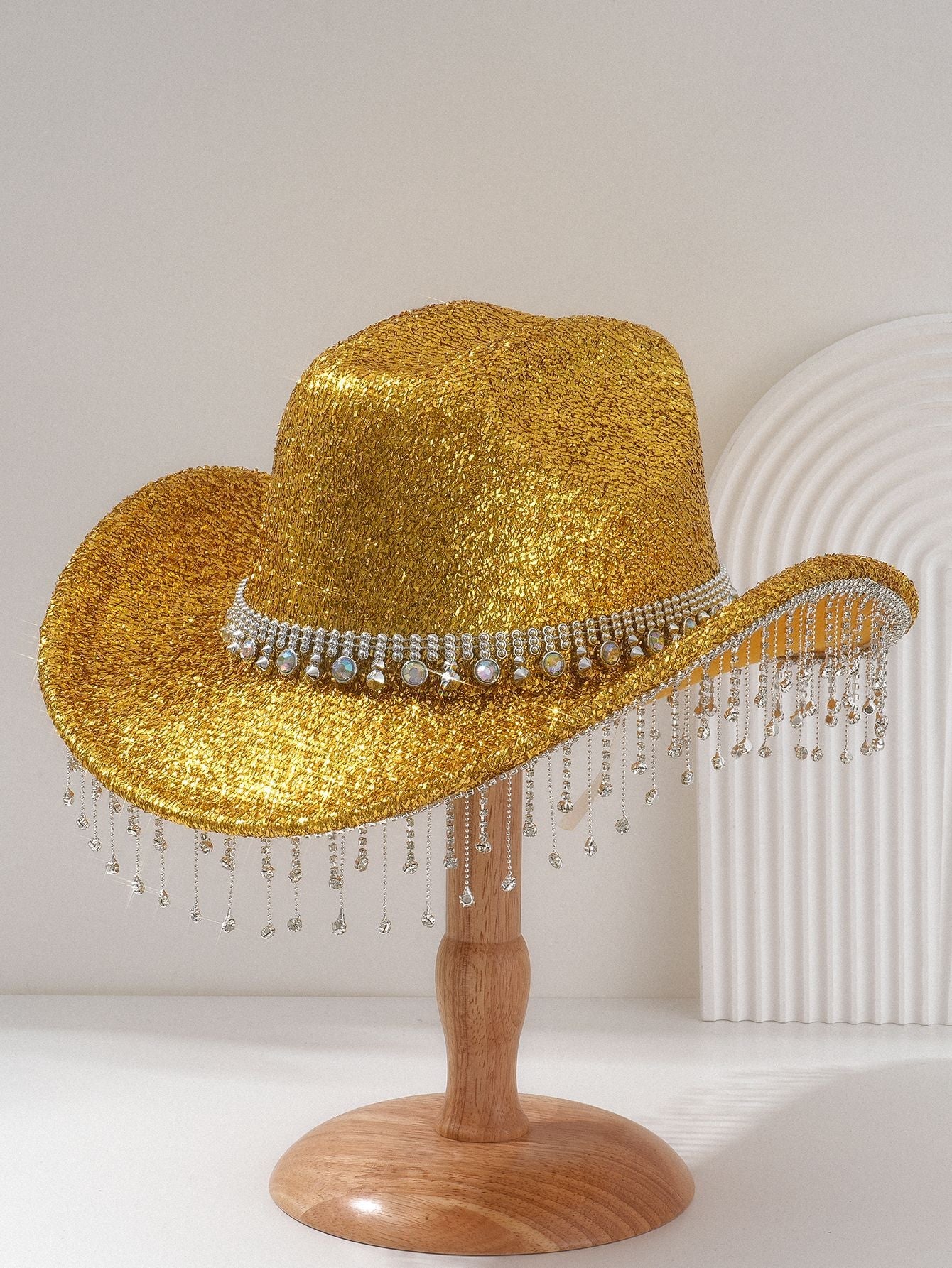 Shiny rhinestone hat