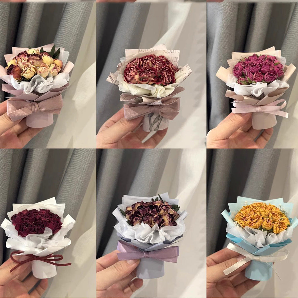 Mini Rose Bouquet Dried Flower Ornament