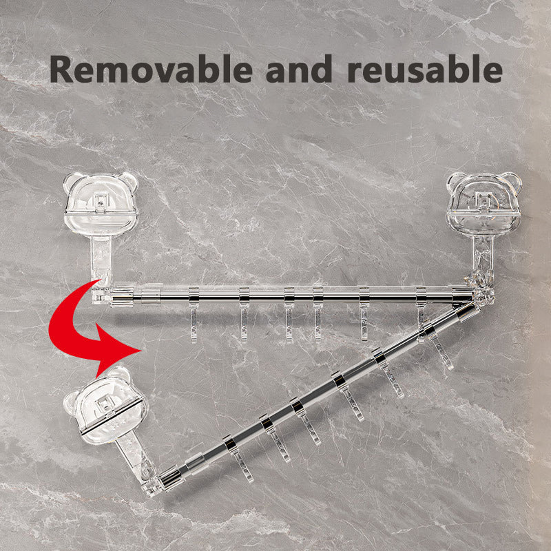 Telescopic suction cup towel rack without punching