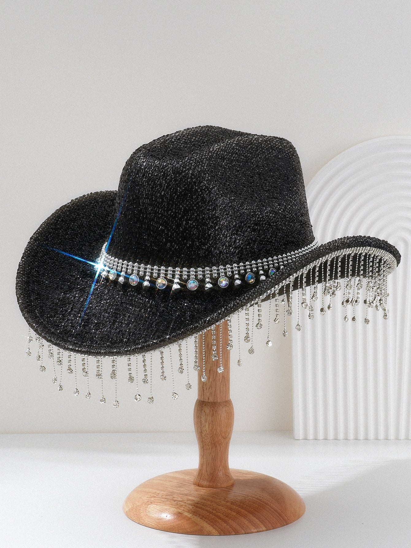 Shiny rhinestone hat