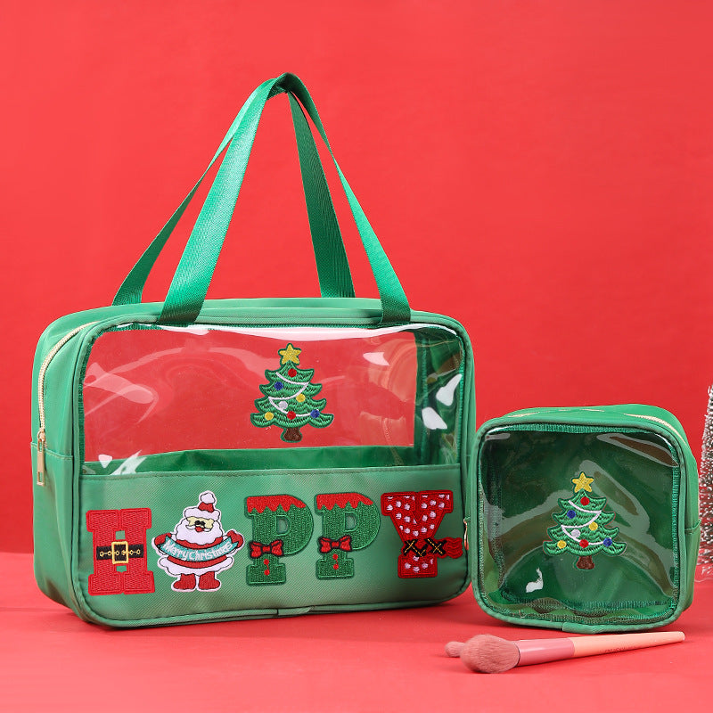 Christmas Embroidered Travel Storage Bag
