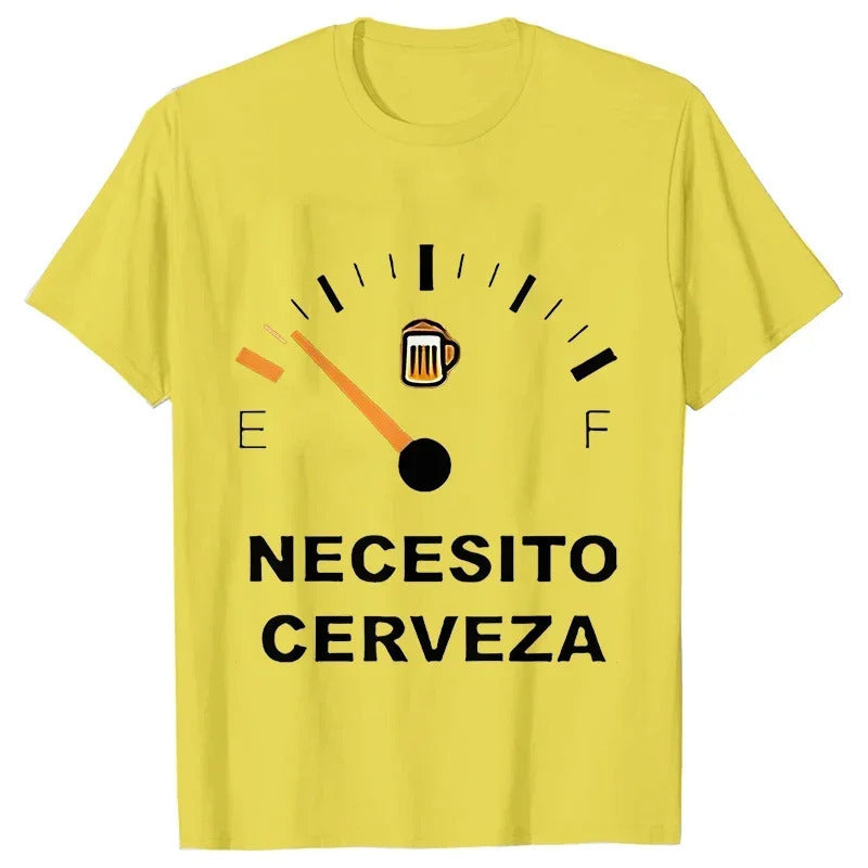Men's Crew-Neck T-Shirt with Letter Pattern