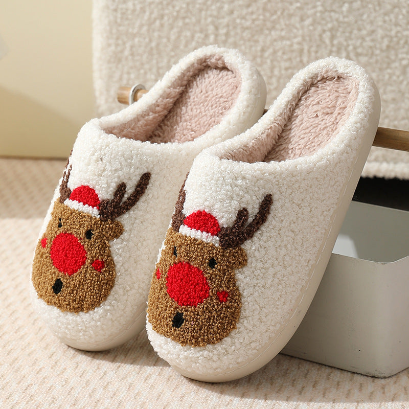 Custom-made fleece-lined warm cotton slippers