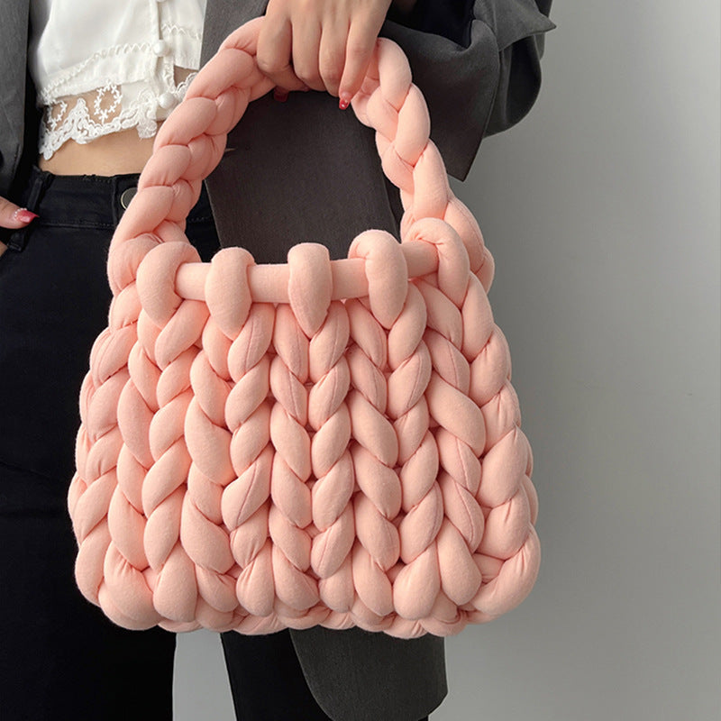 Thick wool hand-woven bag DIY homemade material bag