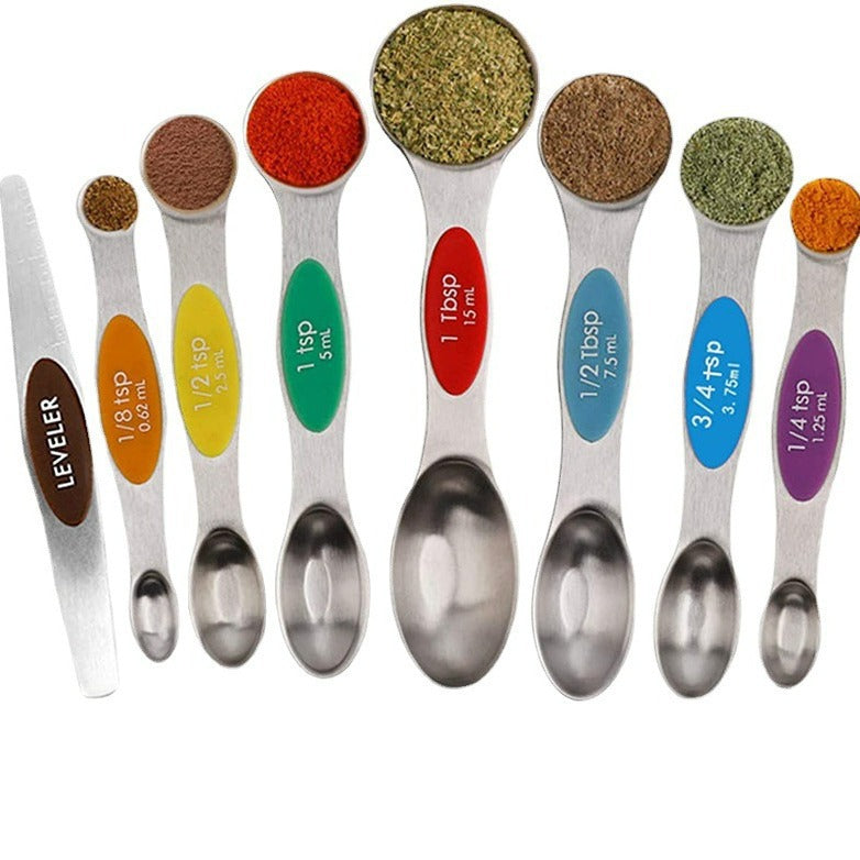 Stainless steel magnetic measuring spoon