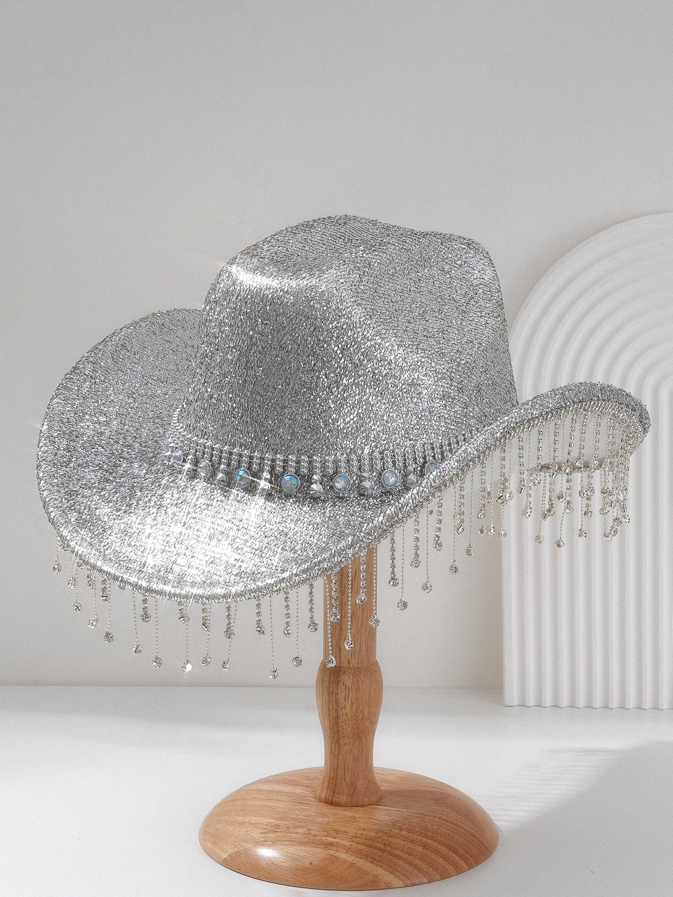 Shiny rhinestone hat