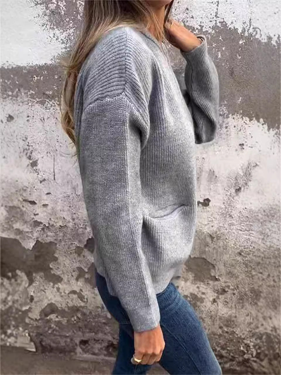 🔥 Round Neck Zipper Knitted Jacket