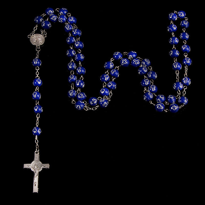 Crucifixion Bead Necklace 8mm