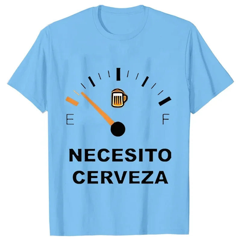 Men's Crew-Neck T-Shirt with Letter Pattern