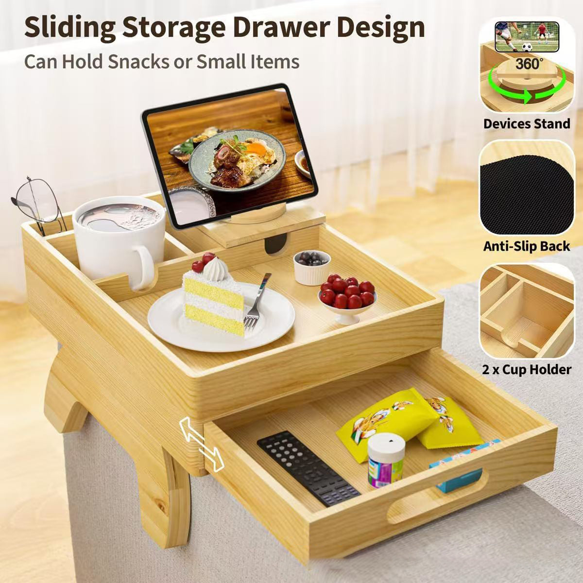 Sofa Tray Multi-Function Storage Box
