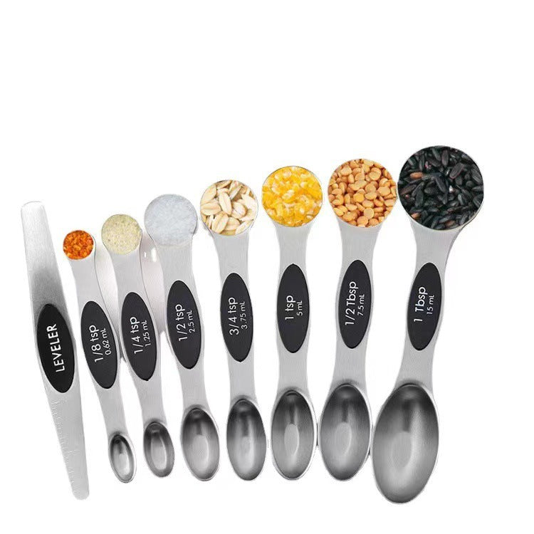 Stainless steel magnetic measuring spoon