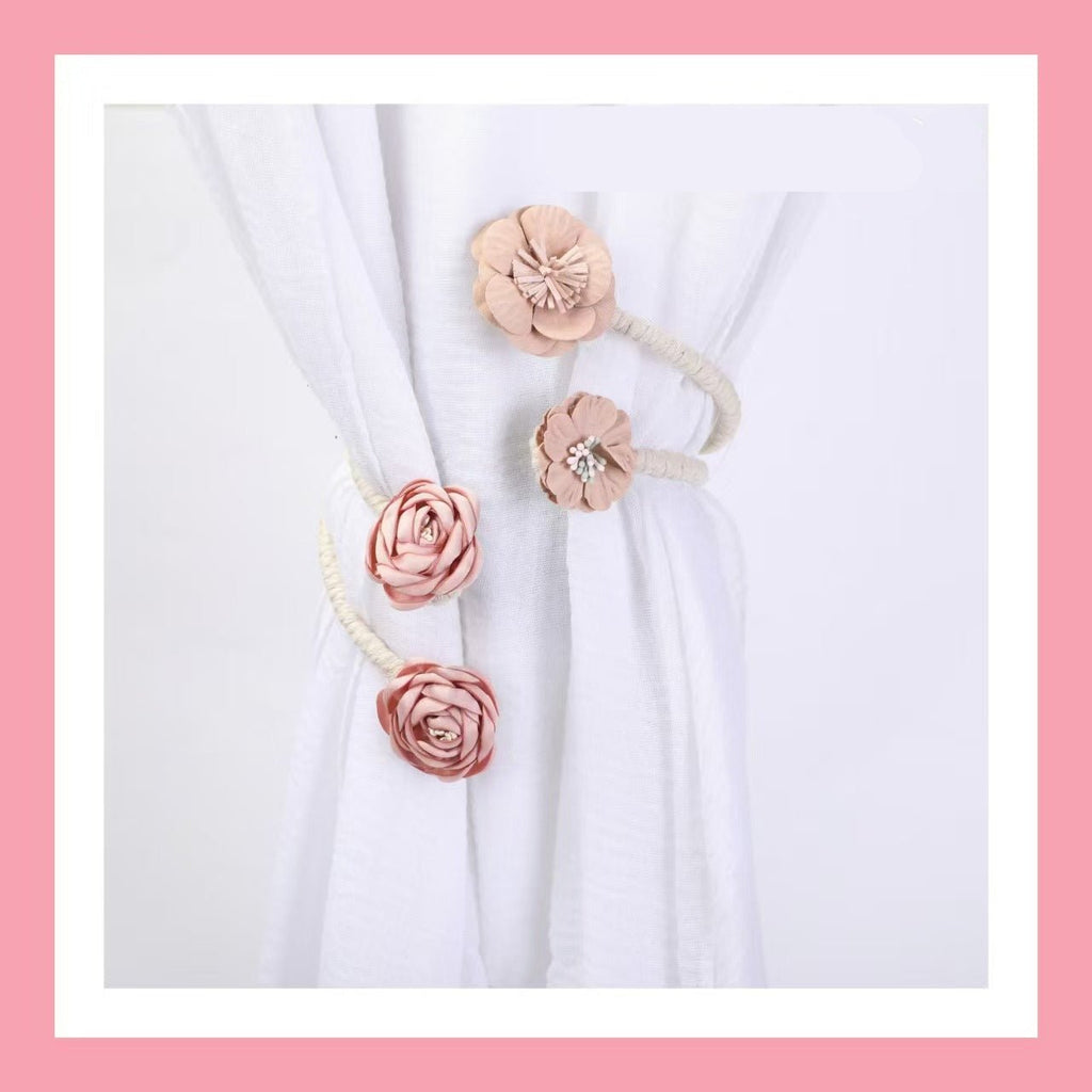 Flower curtain tie twist tie