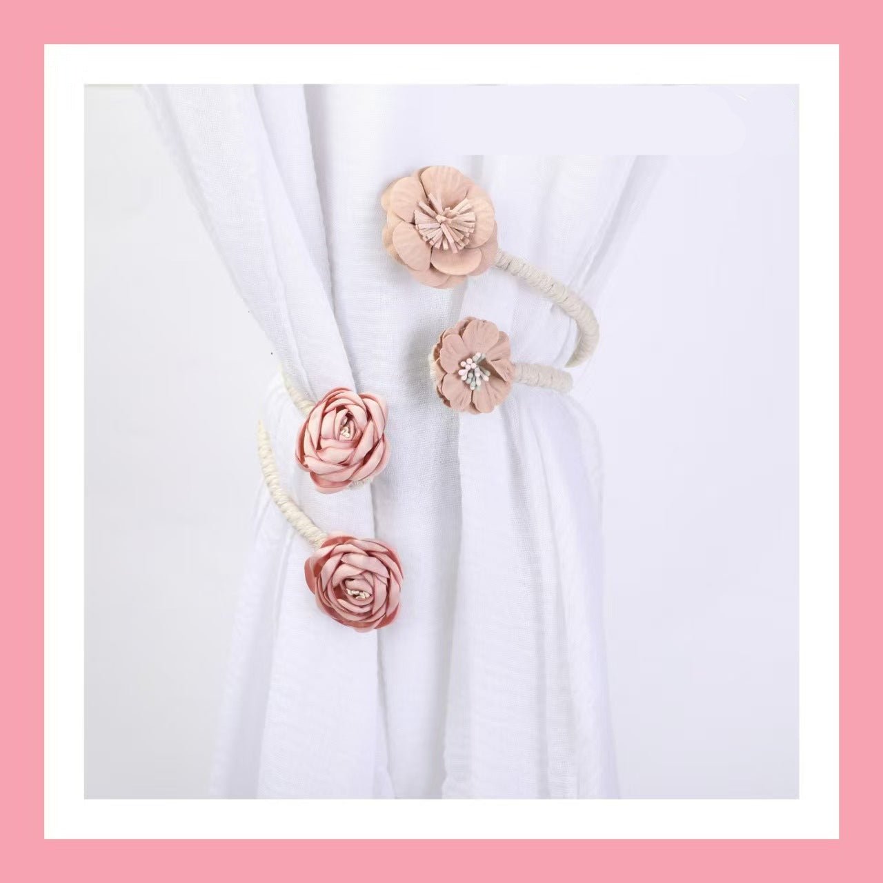 Flower curtain tie twist tie