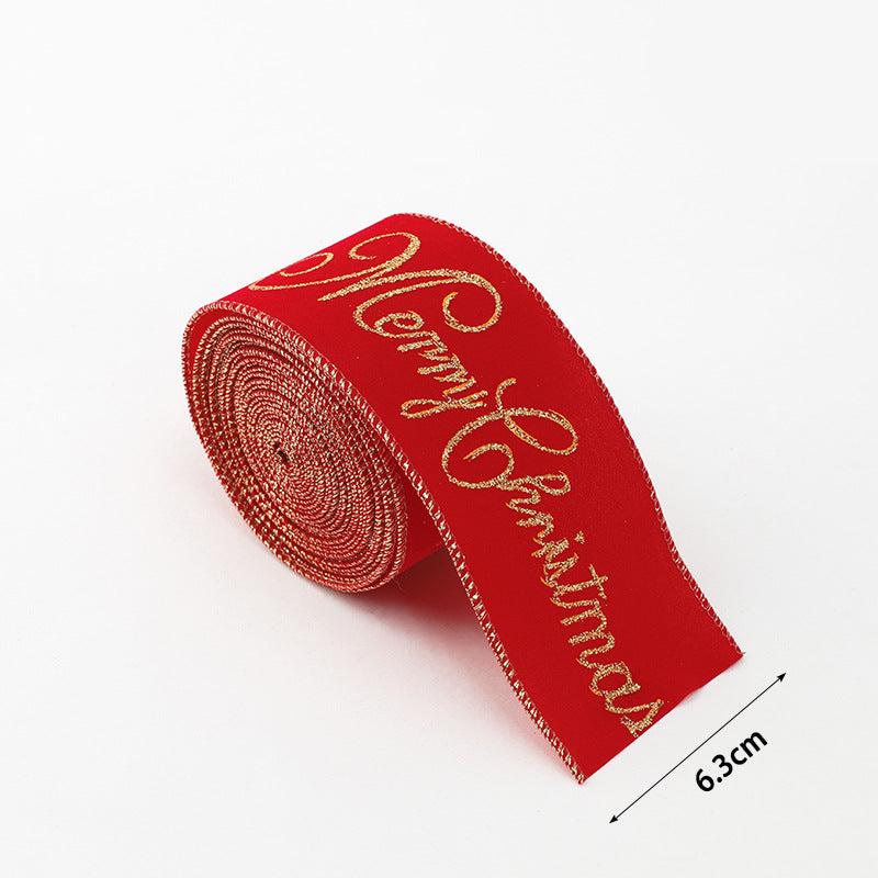 【2 meters long】Christmas ribbon flocking decoration