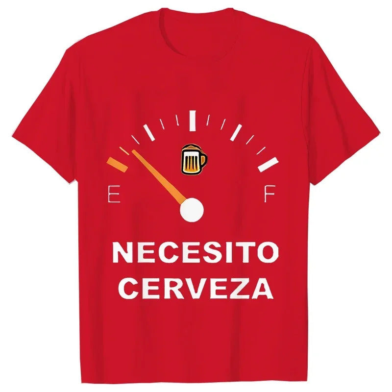 Men's Crew-Neck T-Shirt with Letter Pattern