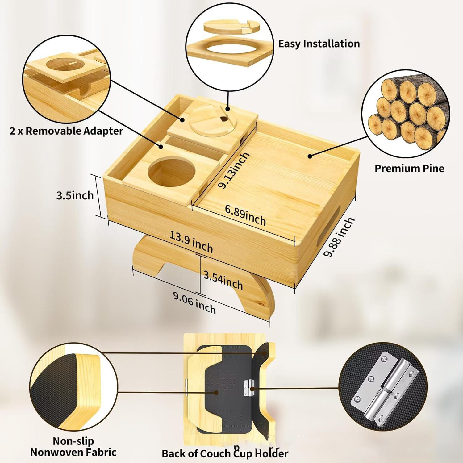 Sofa Tray Multi-Function Storage Box