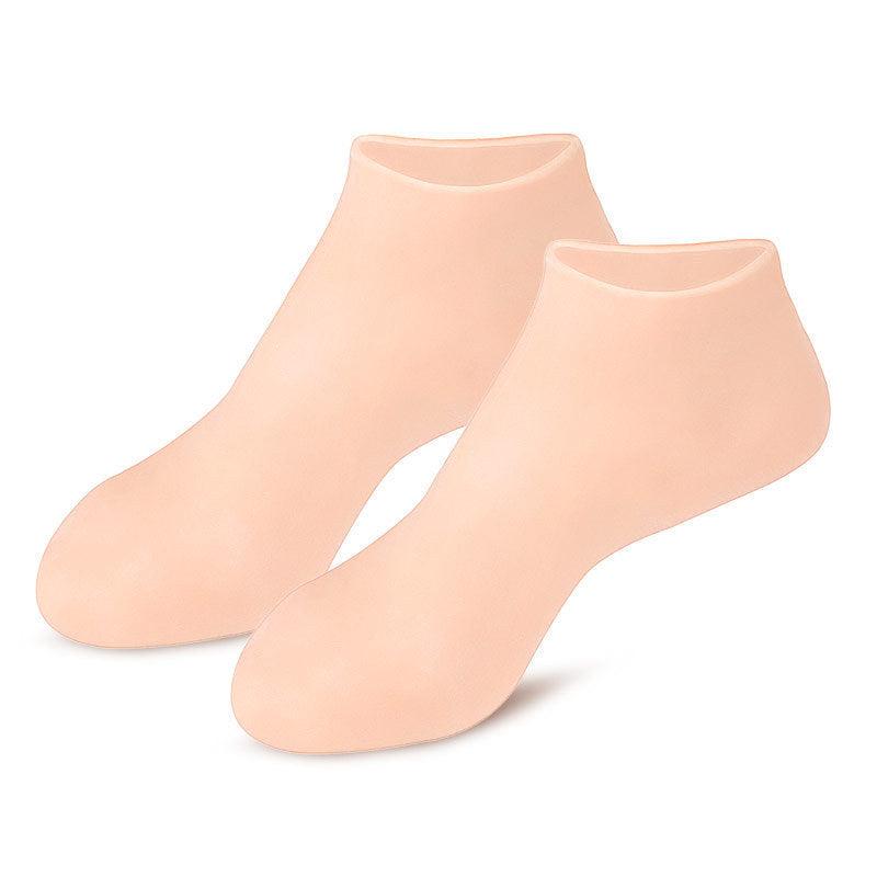 A pair of foot skin care elastic socks