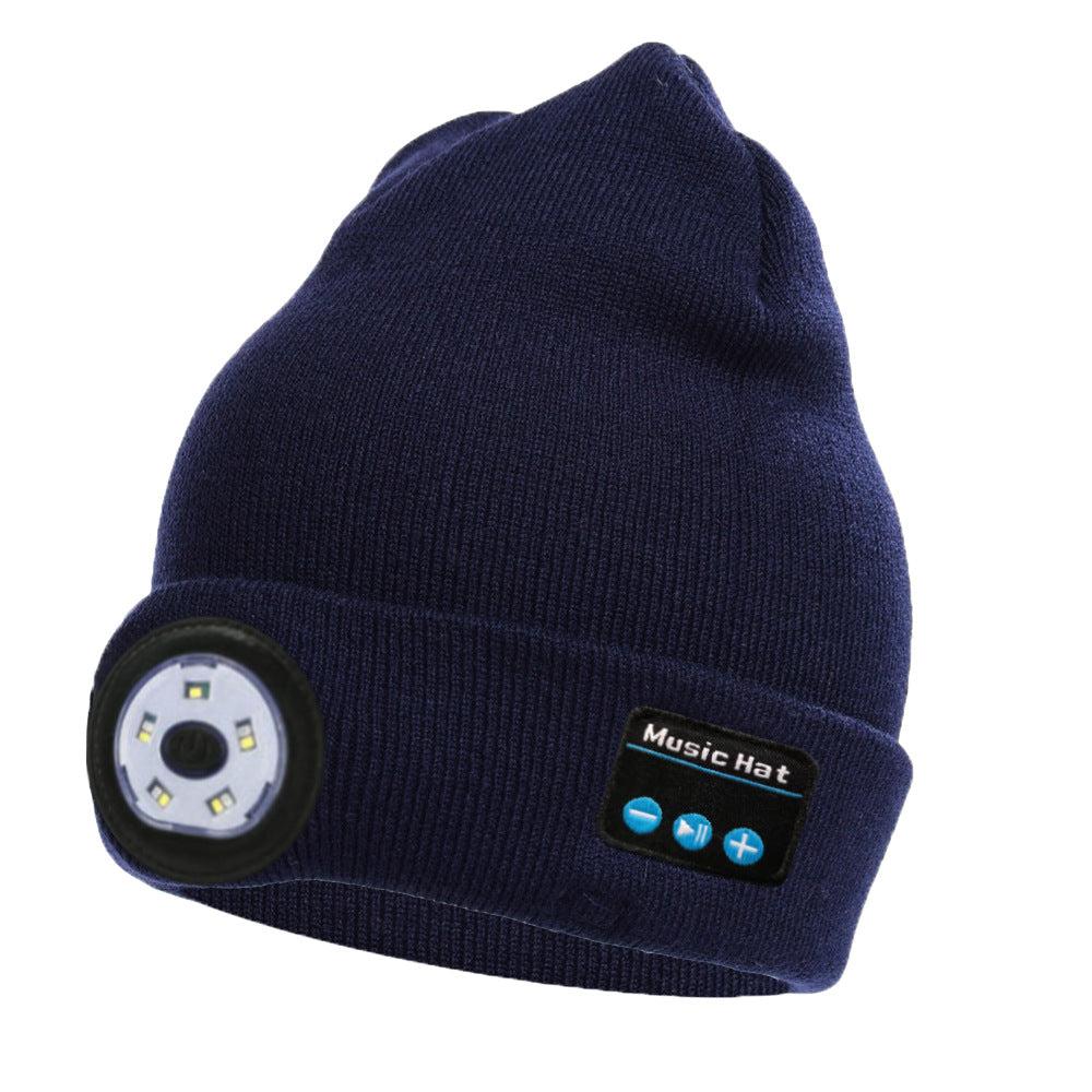 Knitted hat outdoor LED lighting bluetooth music