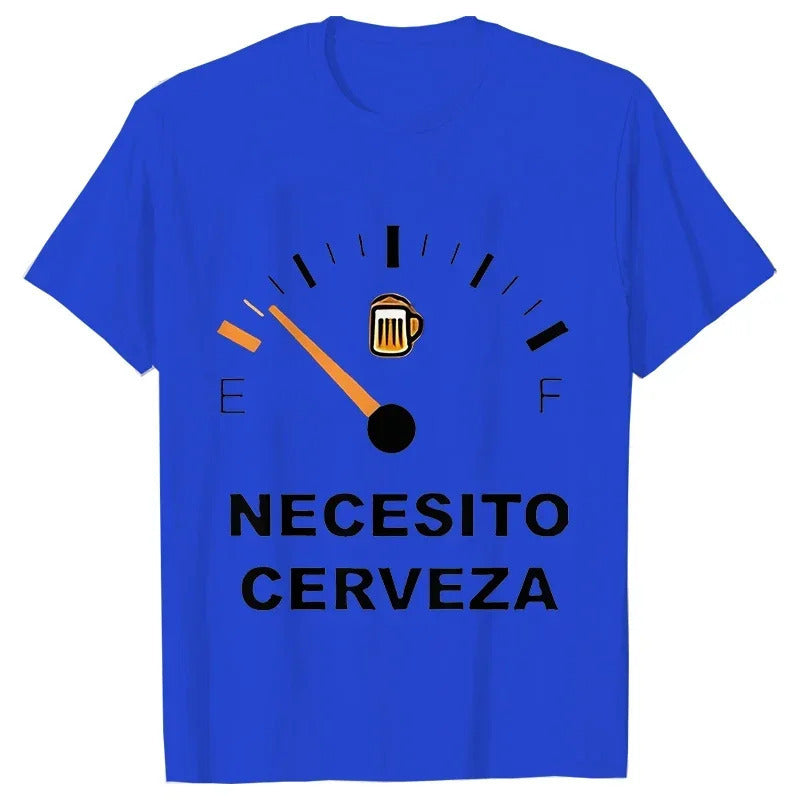 Men's Crew-Neck T-Shirt with Letter Pattern