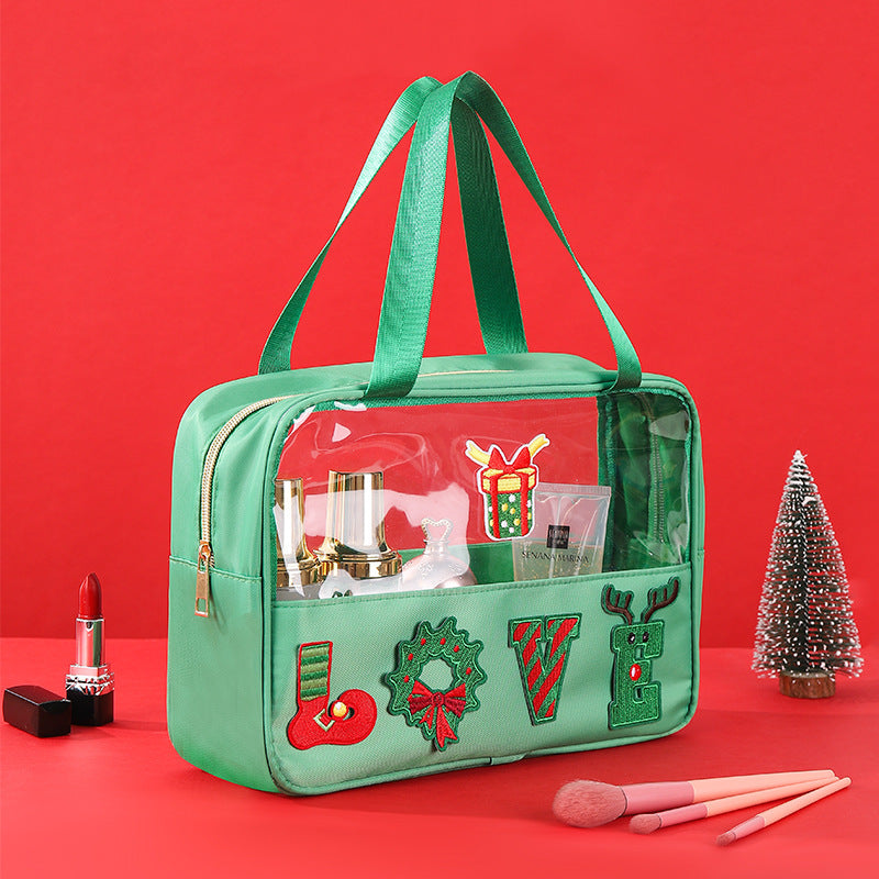 Christmas Embroidered Travel Storage Bag