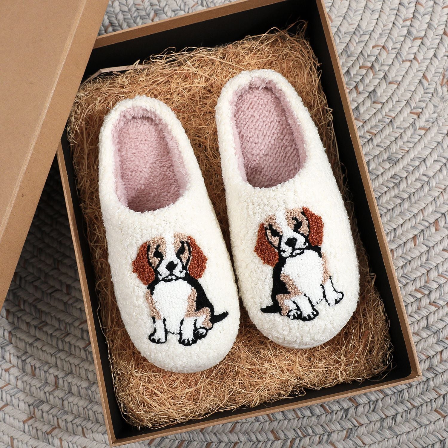 Custom-made fleece-lined warm cotton slippers